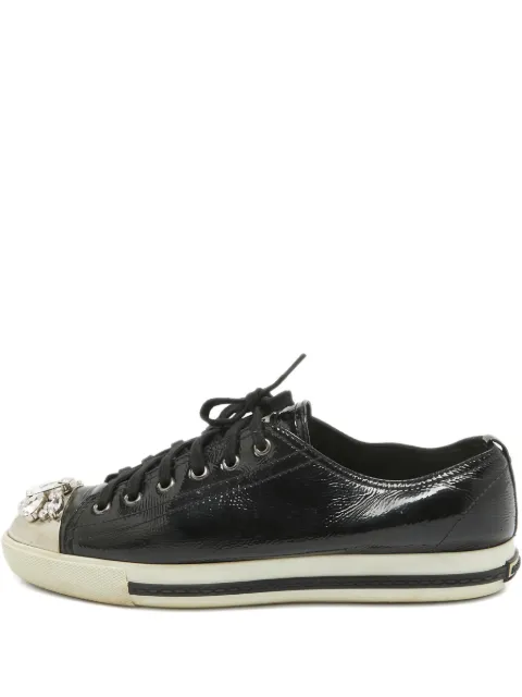 Miu Miu Pre-Owned crystal-embellished sneakers
