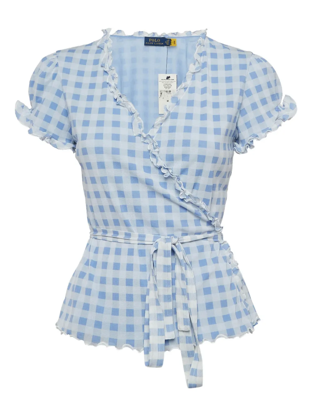 Polo Ralph Lauren Vintage pre-owned checked ruffle-detail top | Blue | Image 1