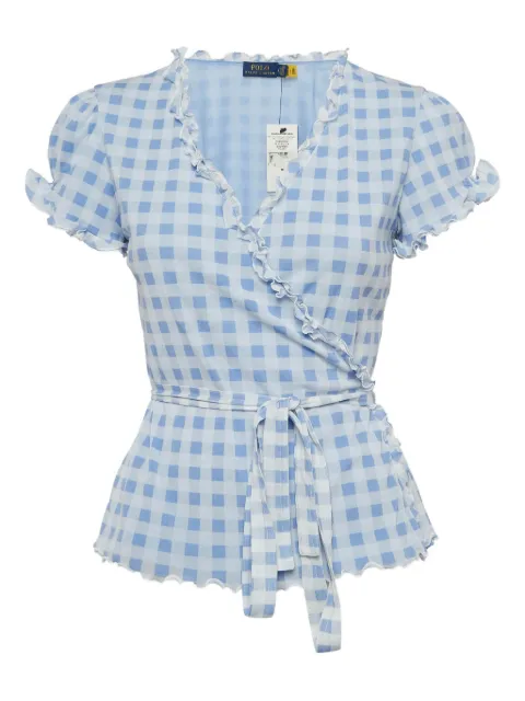 Polo Ralph Lauren Vintage pre-owned checked ruffle-detail top