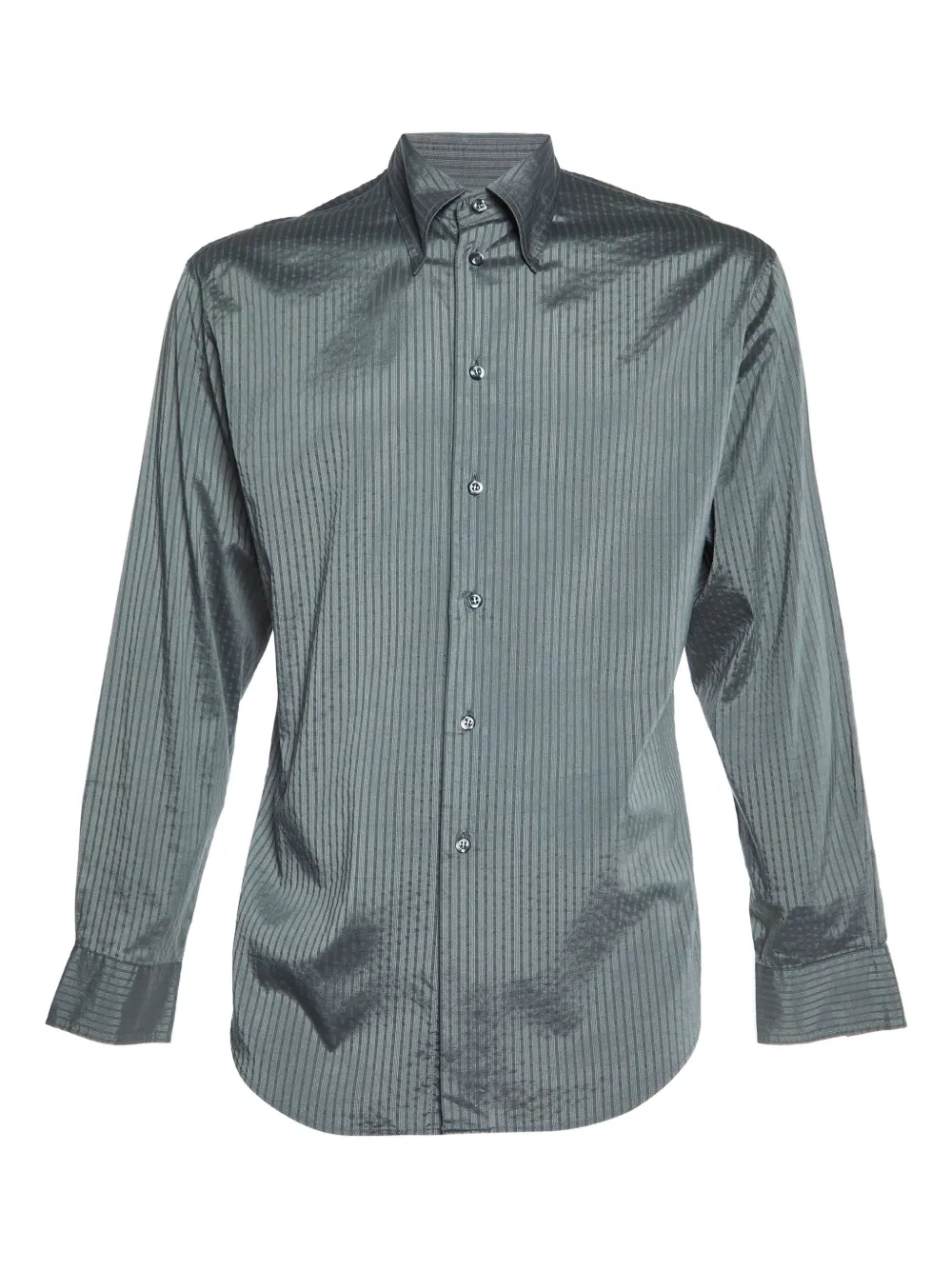 Emporio Armani Pre-Owned pinstripe long-sleeve shirt | Grey | Image 1