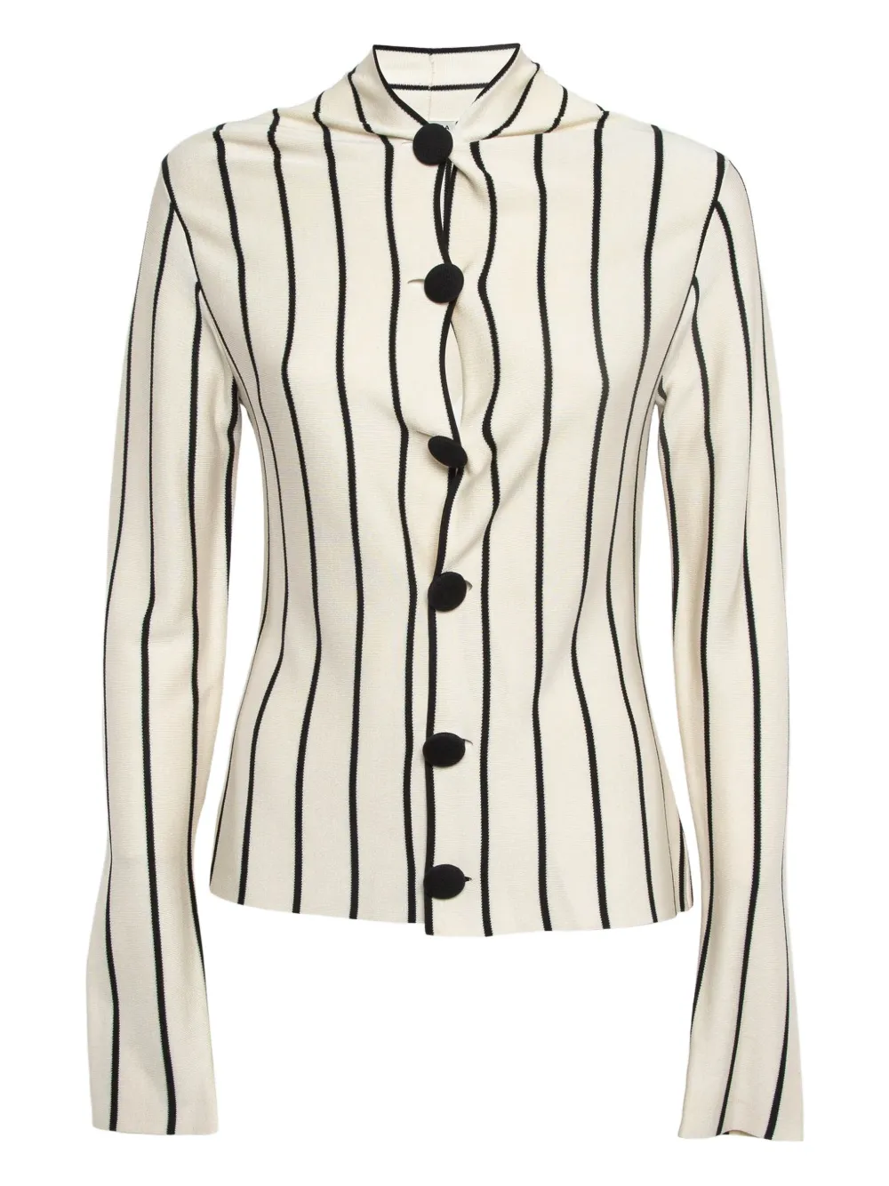 striped button-up cardigan