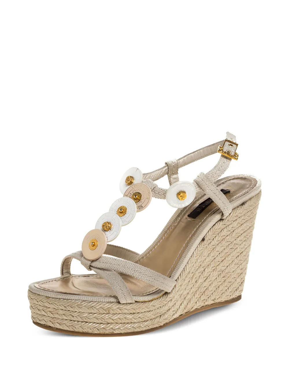 Louis Vuitton Pre-Owned 120 mm Medallion sandalen - Beige