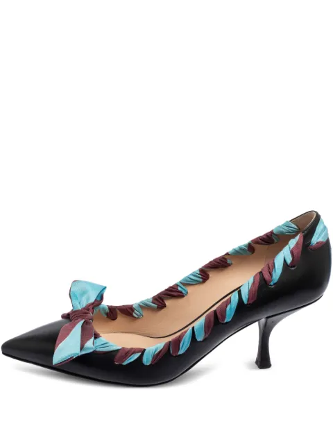 Fendi Pre-Owned 70mm ribbon-trimmed pointed-toe pumps
