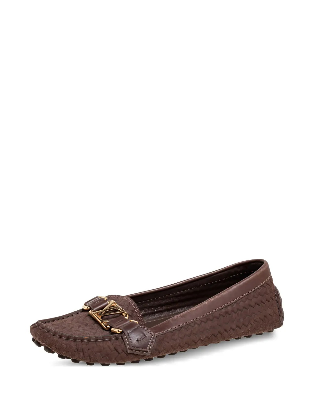 Louis Vuitton Pre-Owned Loafers met logoplakkaat - Bruin