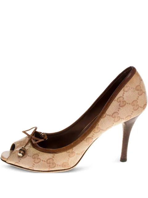 Gucci Pre-Owned 95mm GG canvas pumps