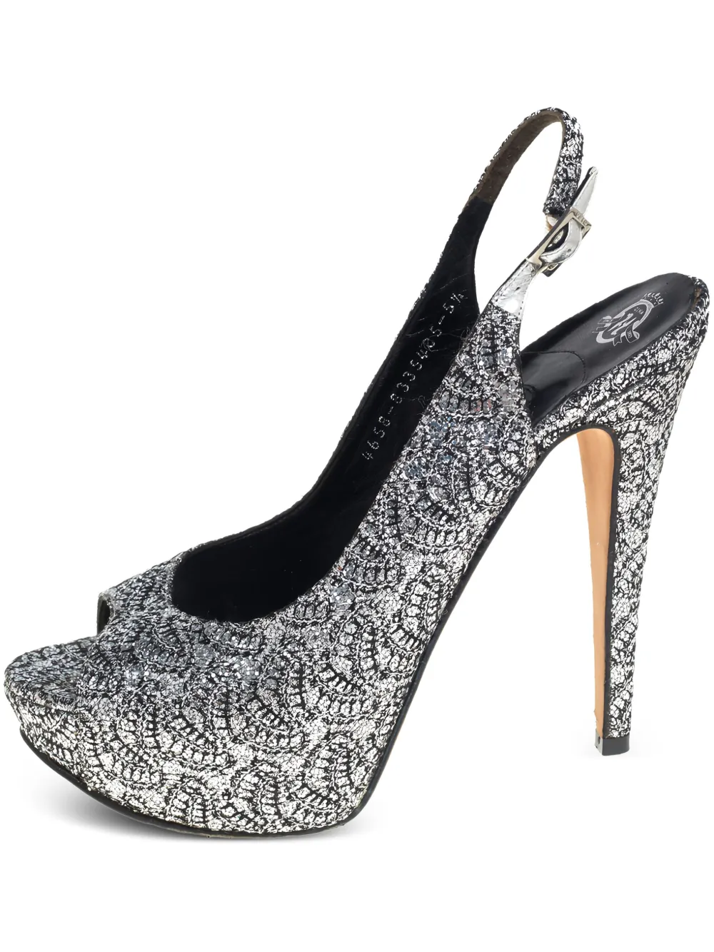 Gina Pre-Owned 130mm leather heeled sandals | Silver | Image 1