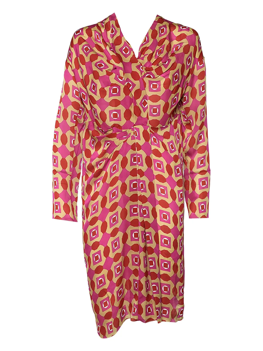 Marni Pre-Owned 2023 geometric silk midi dress - Rosso