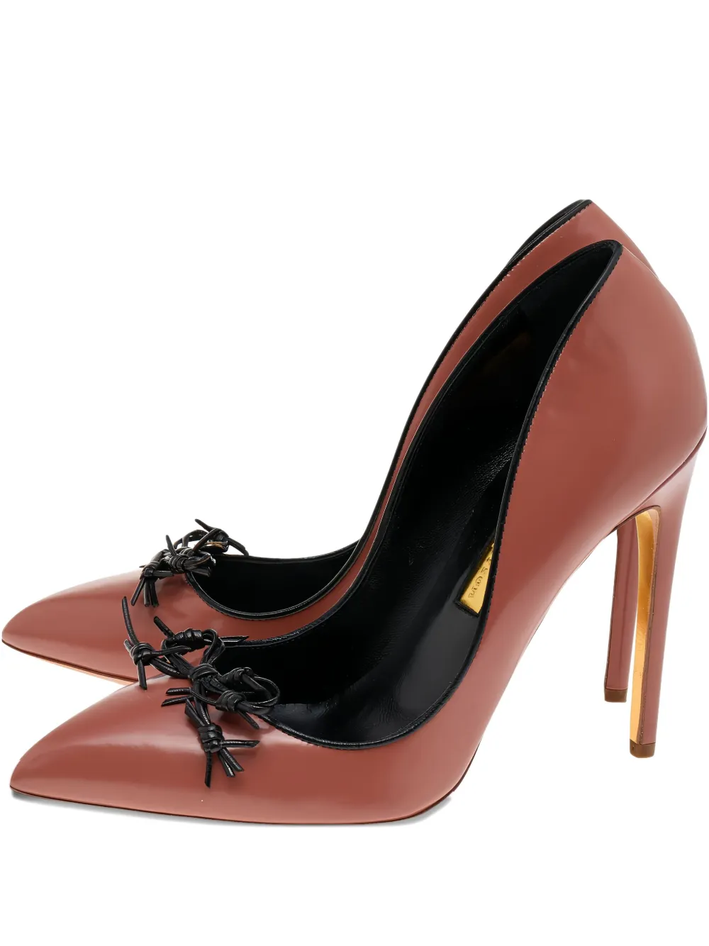 Pre-owned Rupert Sanderson  120mm Leather Bow-detail Pumps