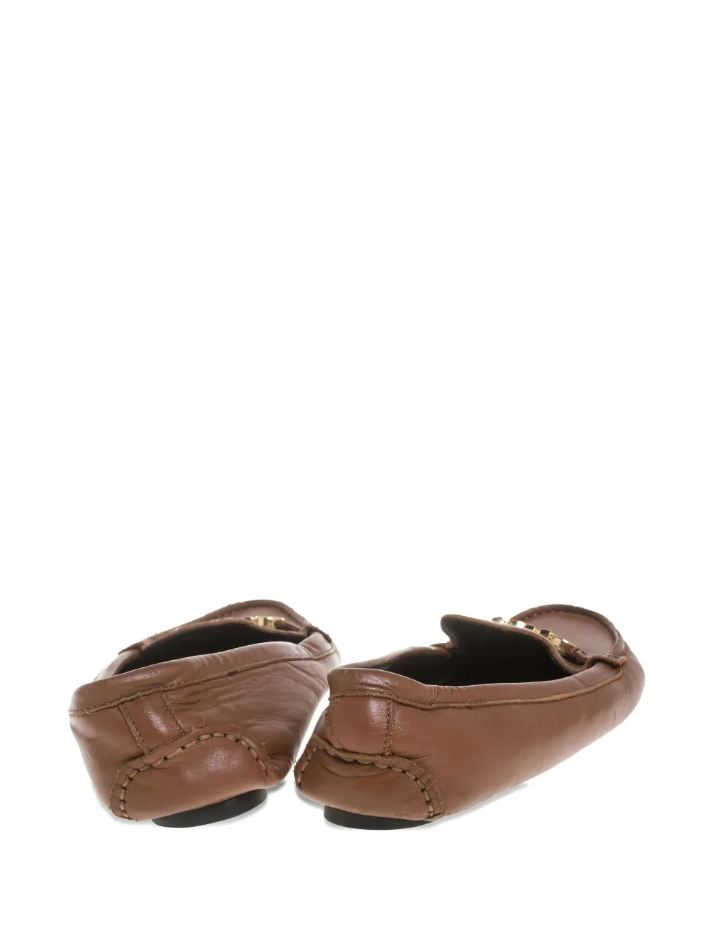 Carolina Herrera Vintage Pre-owned loafers met logoplakkaat - Bruin
