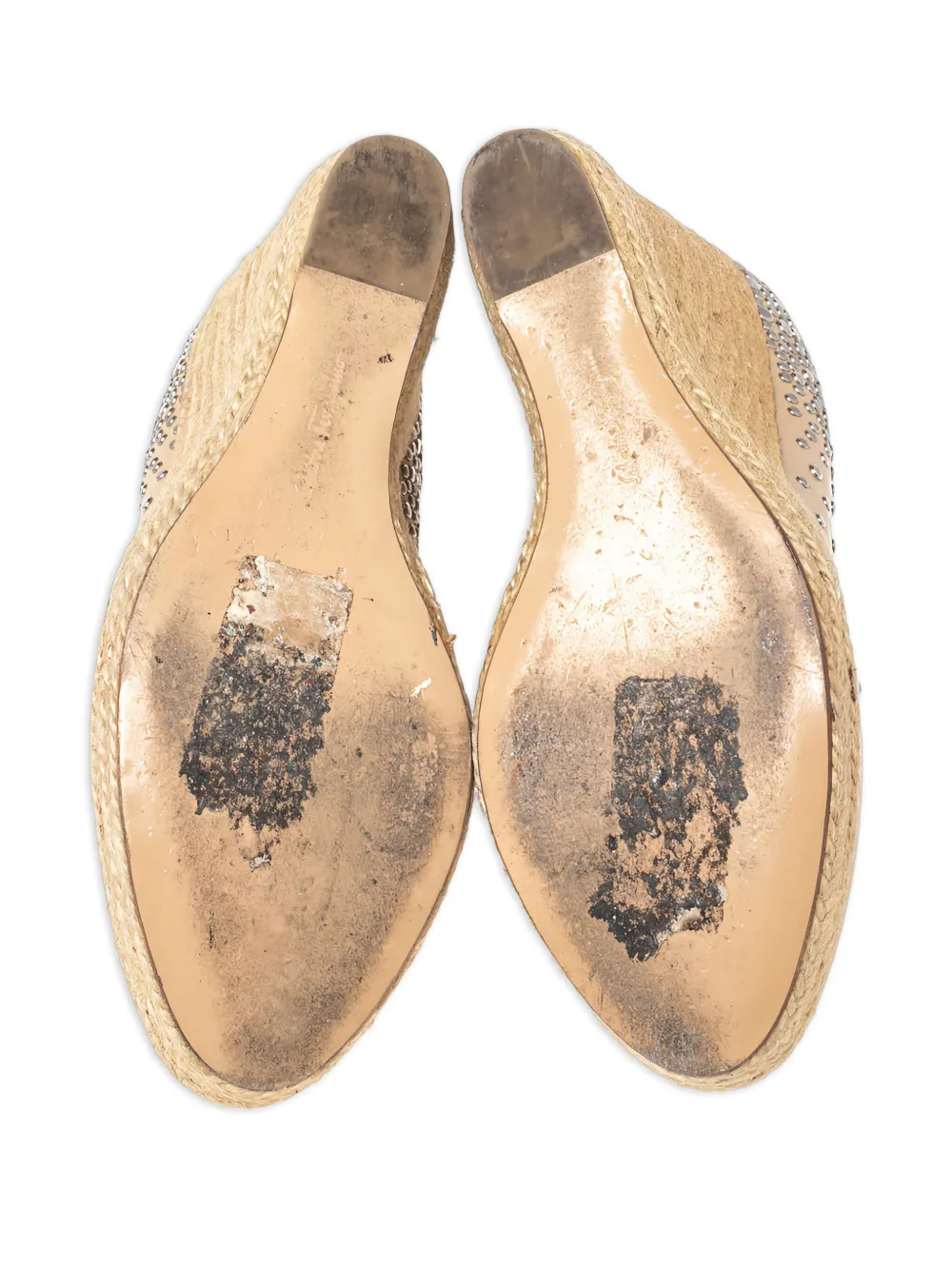 Pre-owned Ferragamo 2024 120mm Studded Pumps In Neutral