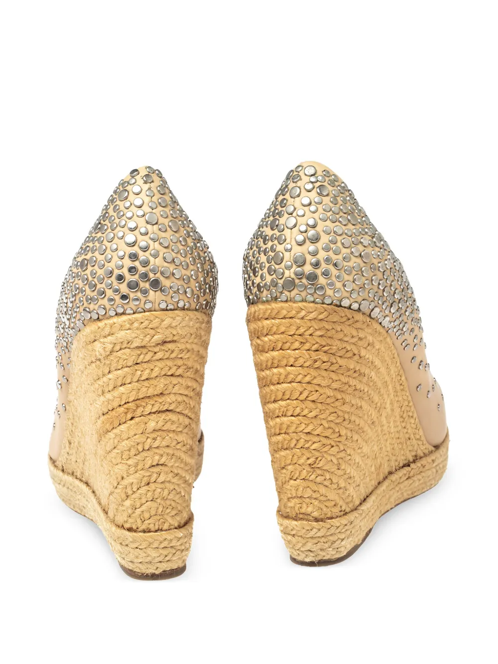 Pre-owned Ferragamo 2024 120mm Studded Pumps In Neutral