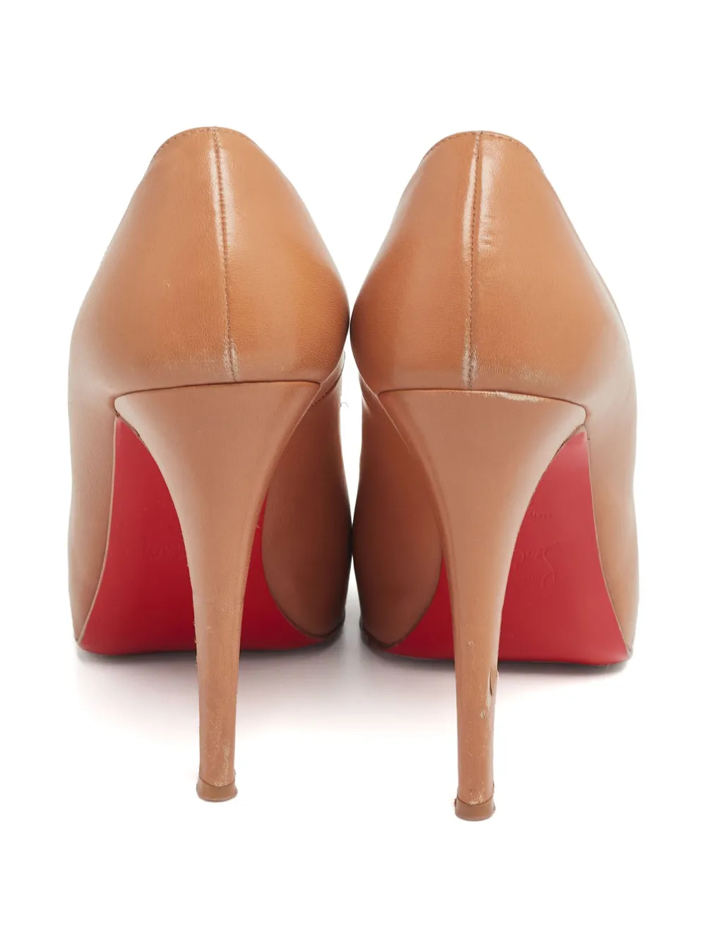 Christian Louboutin Pre-Owned 115 mm leren pumps met plateauzool - Beige
