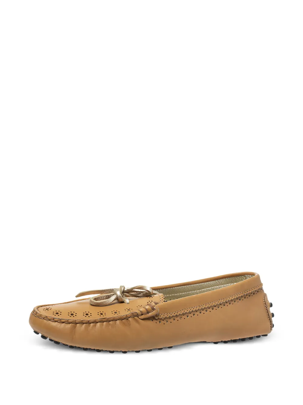 Tod's Pre-owned geperforeerde leren loafers - Bruin