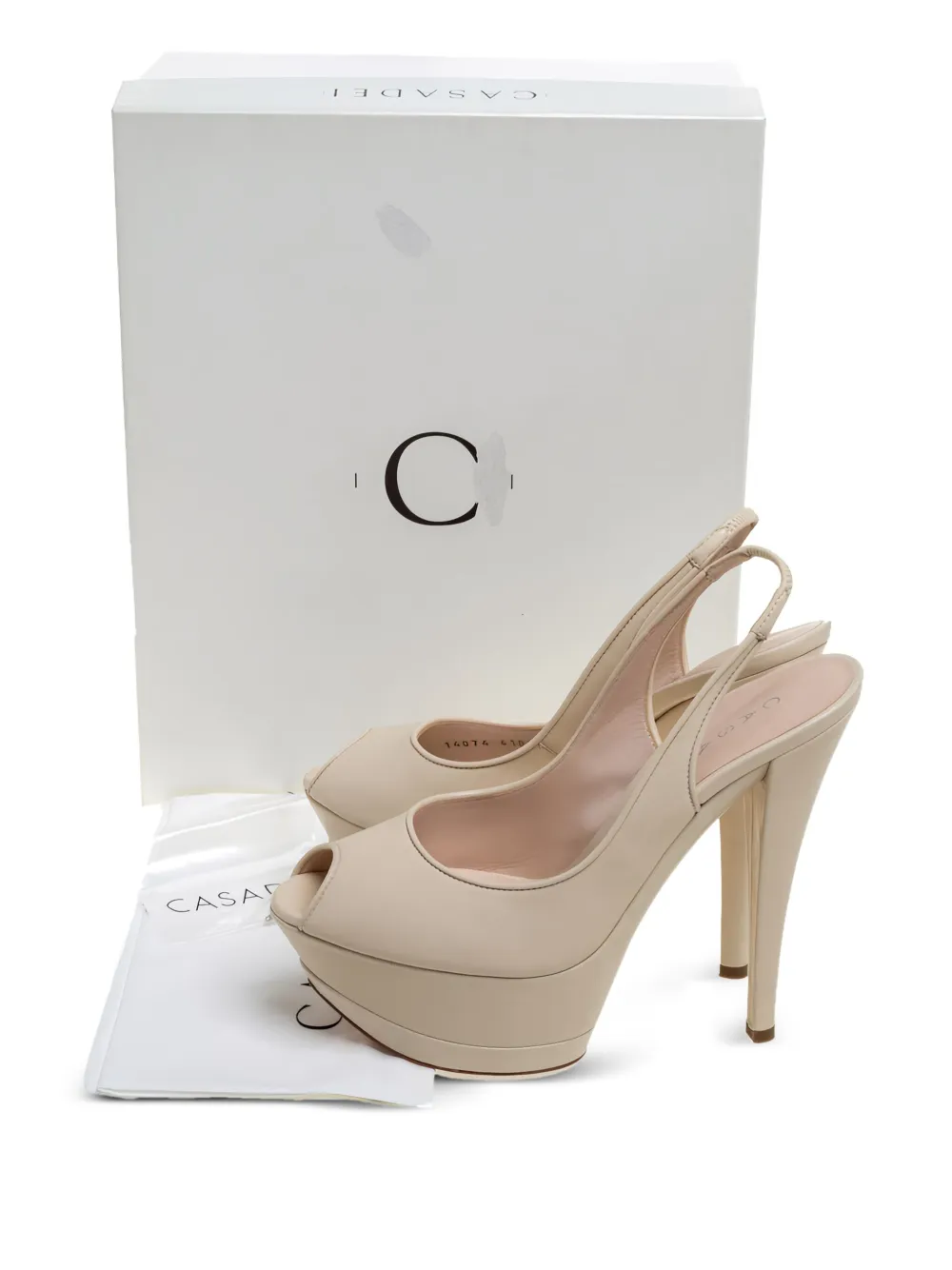 Pre-owned Casadei Vintage 2024 140mm Platform Sandals In Neutral