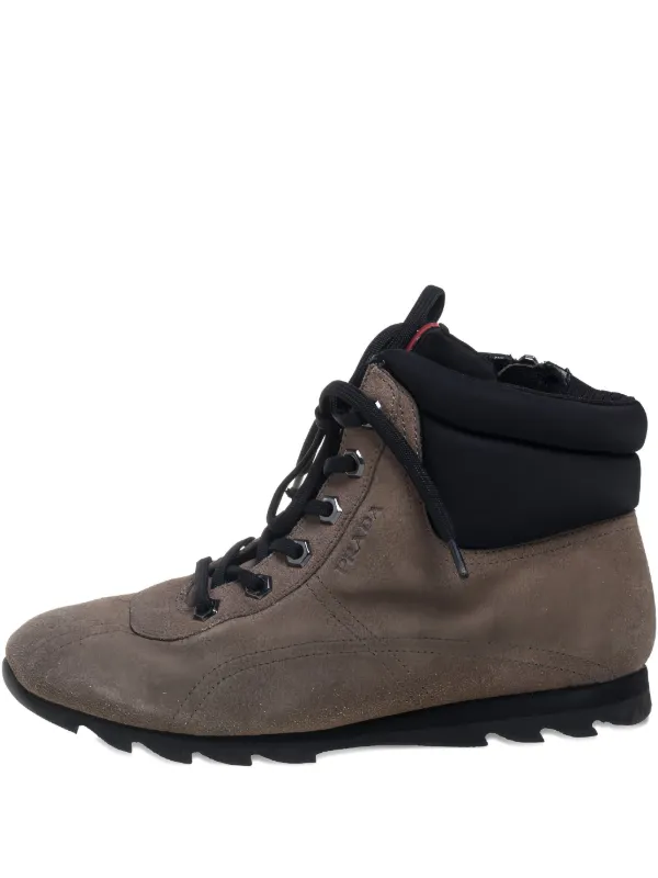 PRADA　ブーツ　スウェード　ブラウン Prada スエード ブーツ | ブラウン | FARFETCH JP