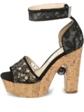 Nicholas Kirkwood pre-owned 135mm Maya lace-embellished platform sandals - Black