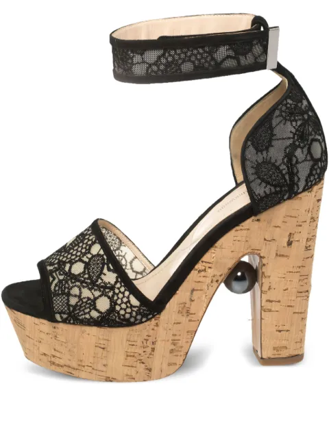 Nicholas Kirkwood pre-owned 135mm Maya lace-embellished platform sandals