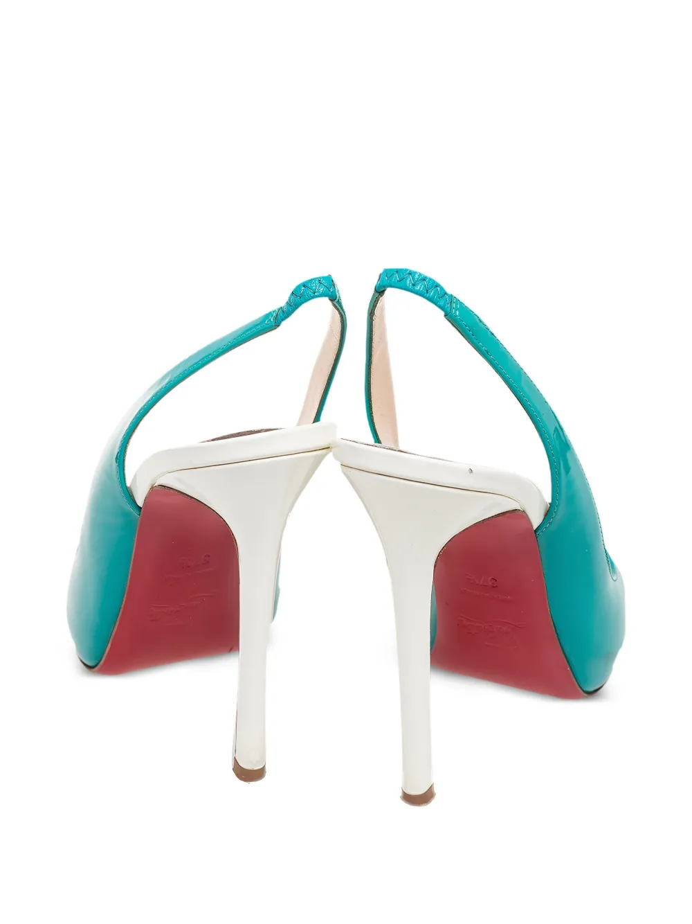 Christian Louboutin Pre-Owned 2024 100 mm lakleren slingback pumps - Blauw