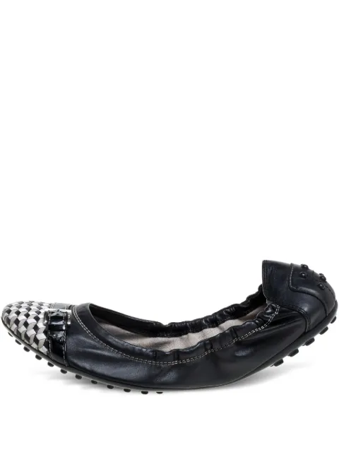 Tod's pre-owned checked-panel ballet flats