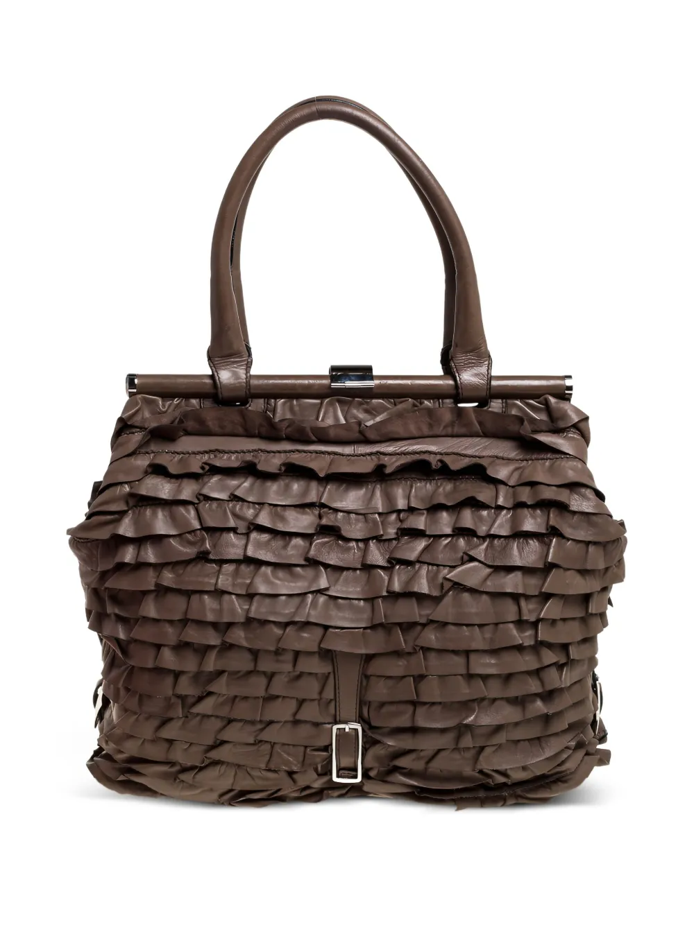 ruffled tote bag