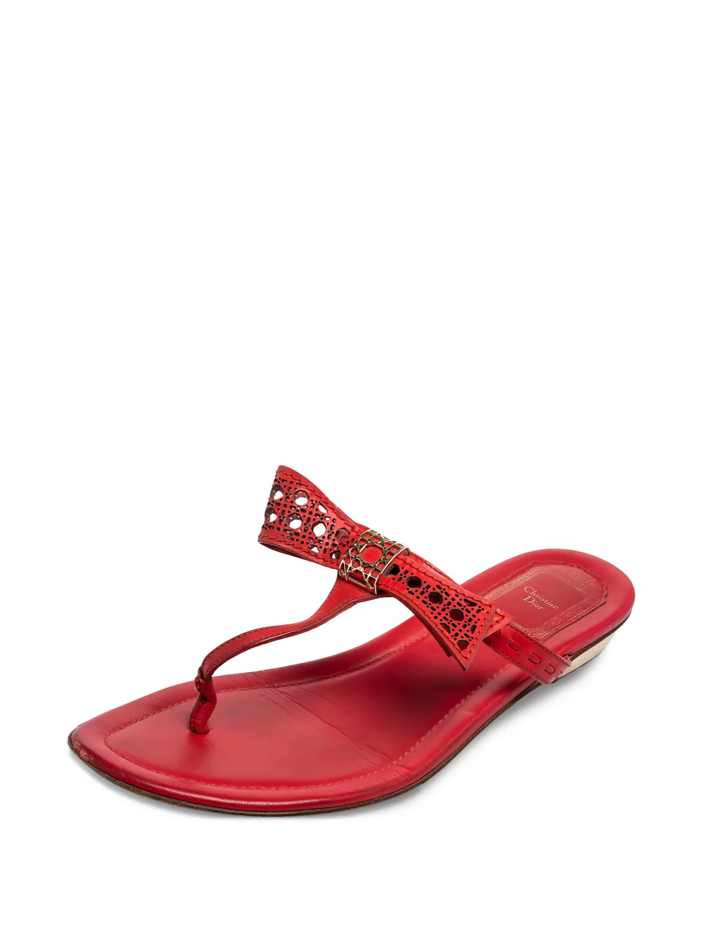 Christian Dior Pre-Owned Cannage leren sandalen - Rood