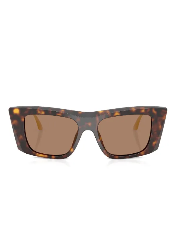 Dolce & Gabbana Tortoiseshell Cat-Eye Sunglasses - Brown Italian Designer Dolce & Gabbana DG4534 tortoise frame with light brown  main image 2