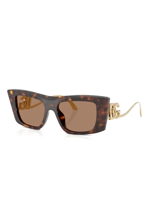 Dolce & Gabbana Tortoiseshell Cat-Eye Sunglasses - Brown Italian Designer Dolce & Gabbana DG4534 tortoise frame with light brown  main image 4