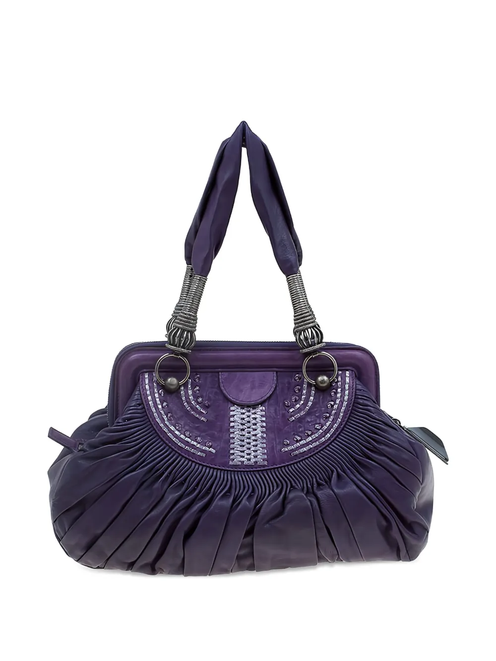 Christian Dior Pre-Owned 2008 pleated plisse leather tote bag | Image 2