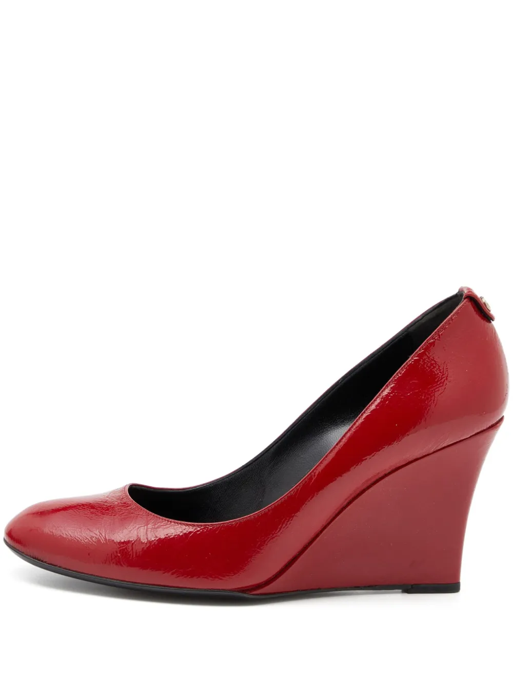 125mm leather wedge pumps