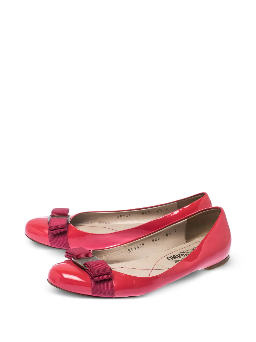 Ferragamo Pre-Owned leather flat pumps | Pink | Image 1
