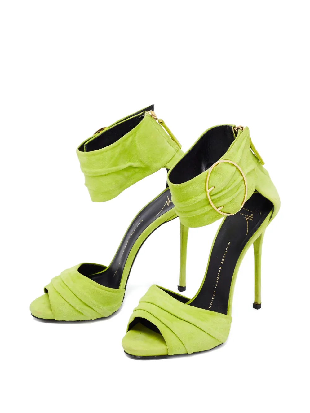 Giuseppe Zanotti Vintage Pre-owned 120 mm sandalen met ruches - Groen