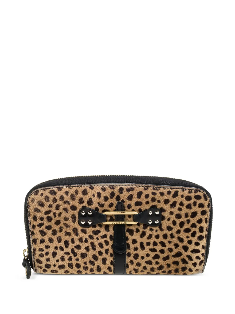 leopard-print zip wallet