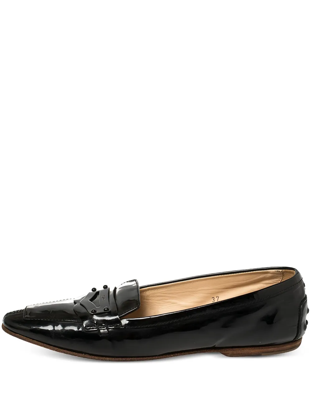 Tod's プレオウンド エナメルレザーペニーローファー - ブラック Tod's プレオウンド エナメルレザーペニーローファー - ブラック