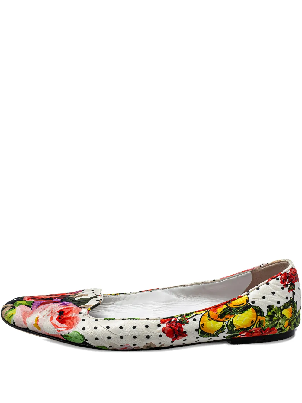 Pre-owned Dolce & Gabbana Floral-print Ballet Flats