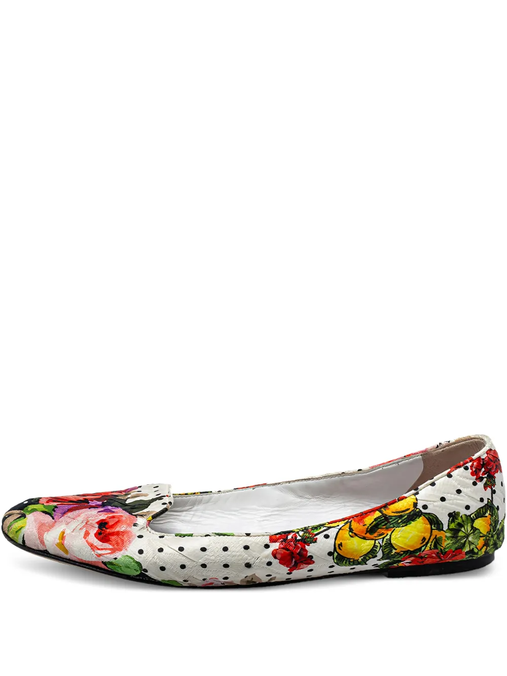 Dolce & Gabbana Pre-Owned floral-print ballet flats | White | Image 1