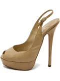 Jimmy Choo Pre-Owned 150mm platform slingback pumps - Neutrals