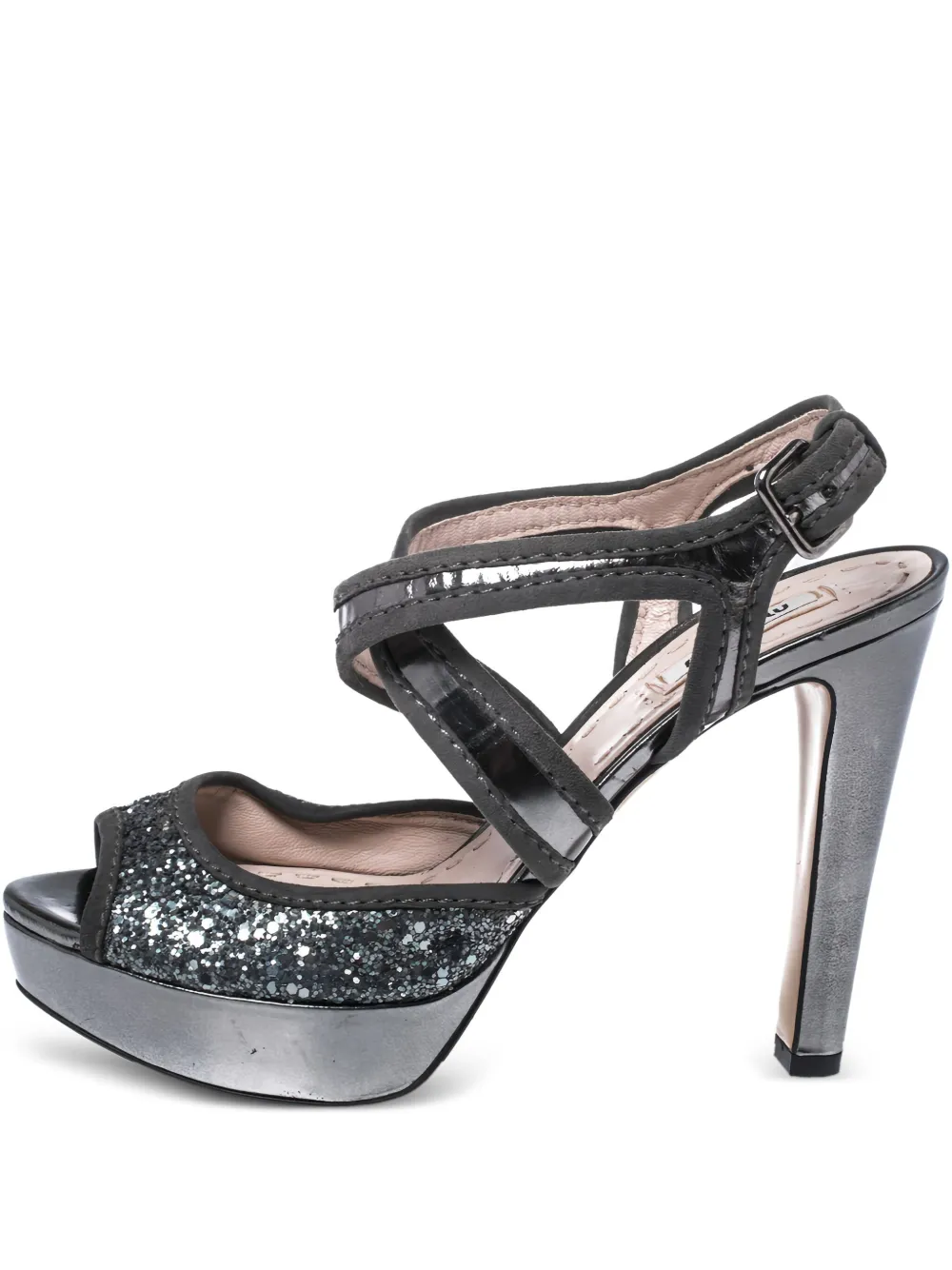 120mm glitter-detail platform sandals