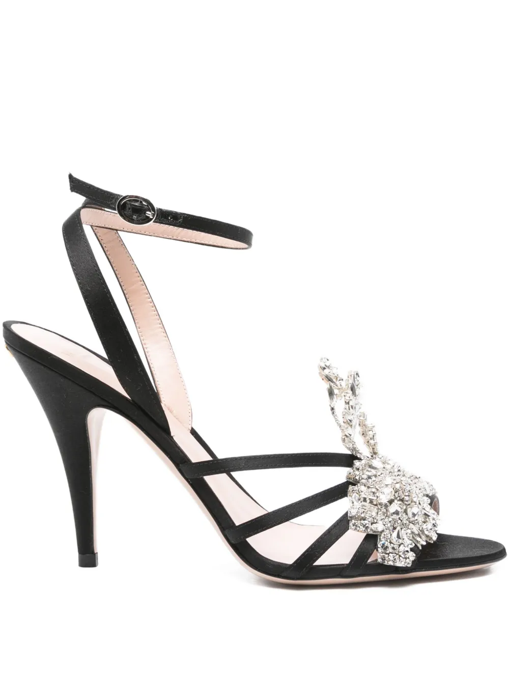Valentino Garavani 95mm crystal-embellished stiletto sandals Black