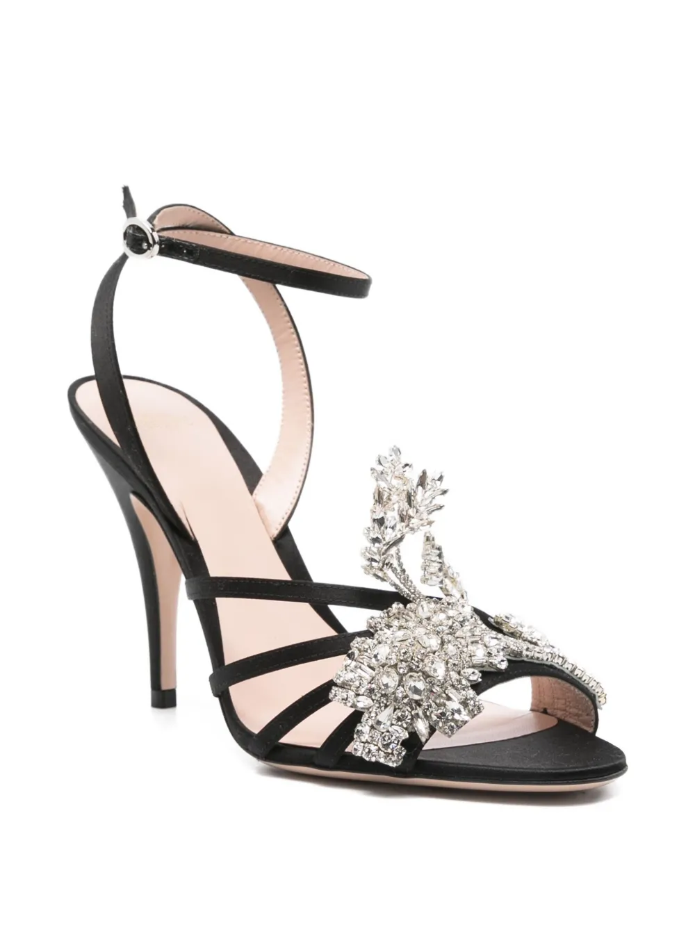 Valentino Garavani 95mm crystal-embellished stiletto sandals Black