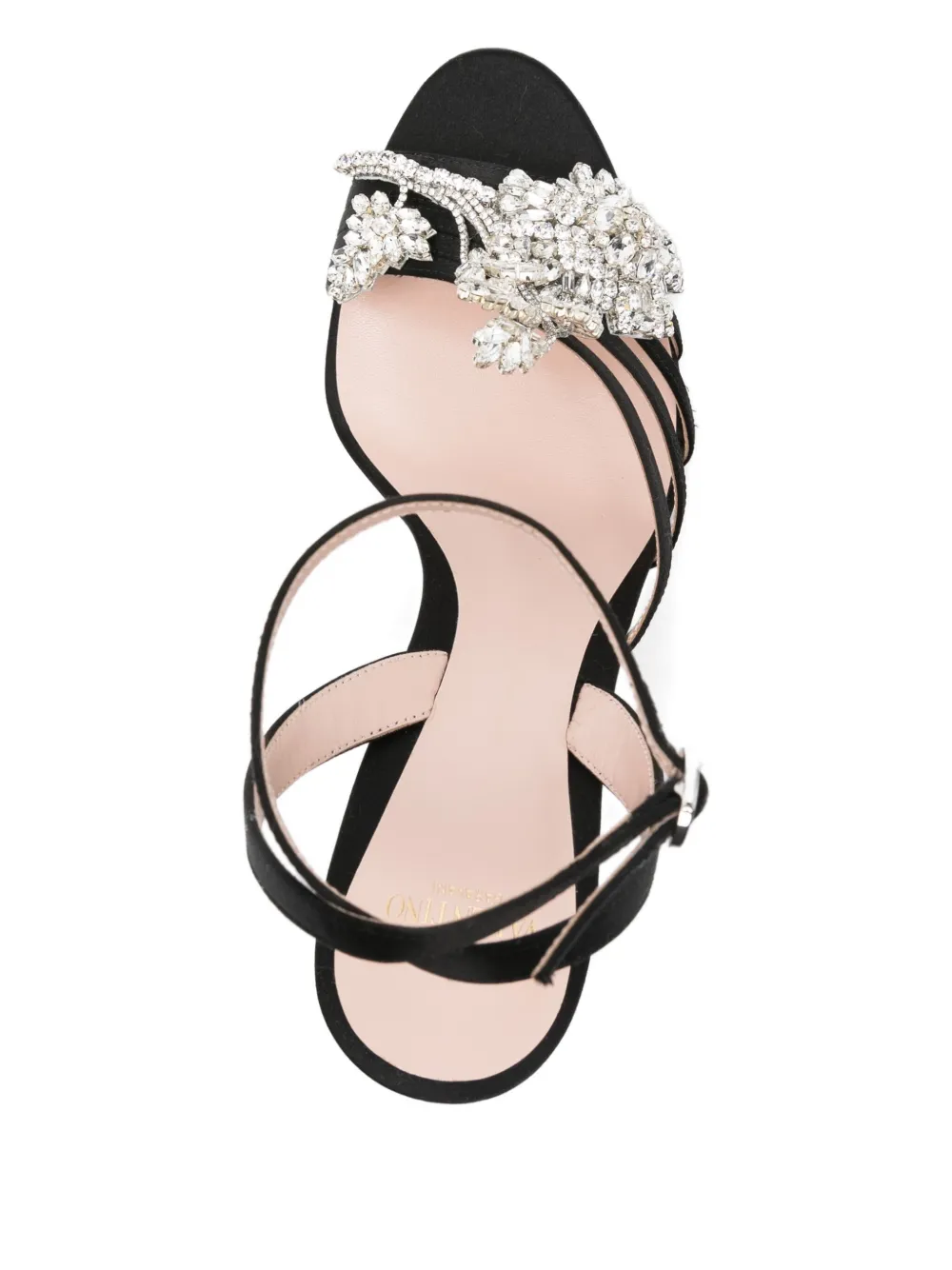 Valentino Garavani 95mm crystal-embellished stiletto sandals Black