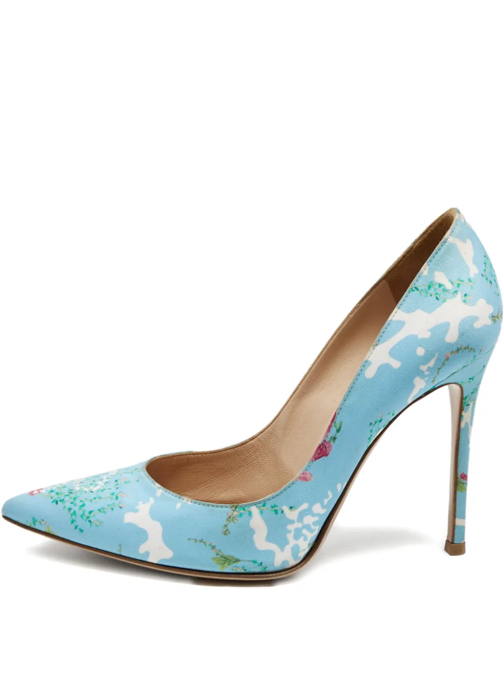 Gianvito Rossi 105mm floral-print pointed-toe pumps | Blue | Image 1