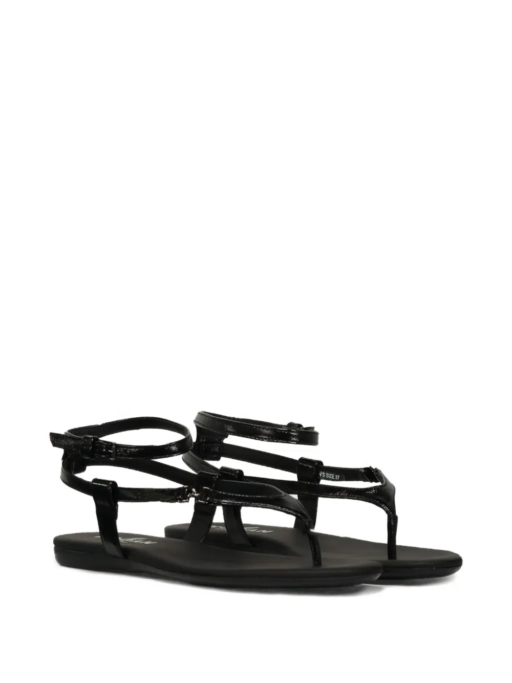 Hogan leather flat sandals Zwart