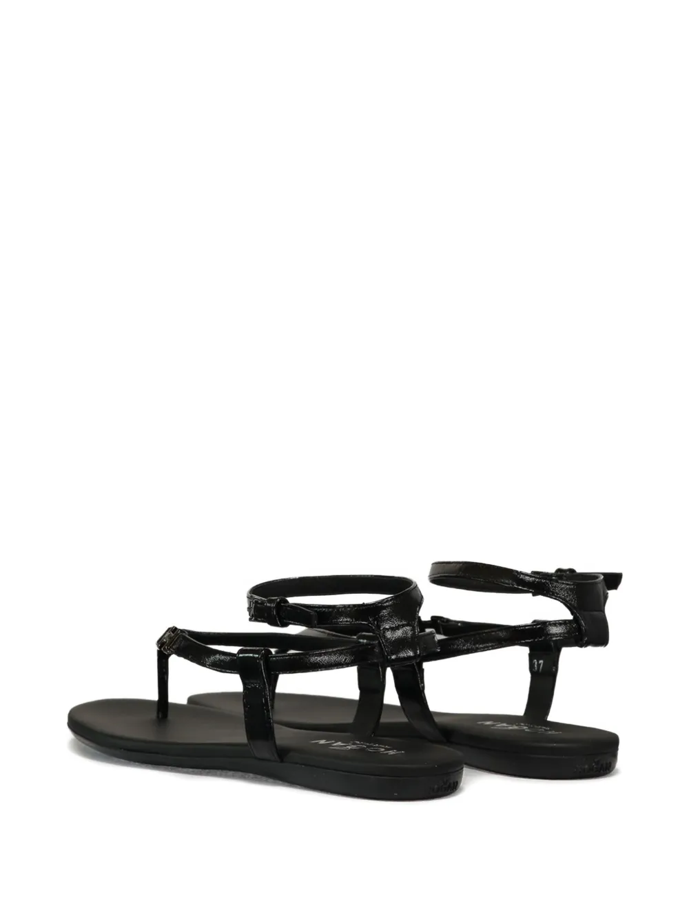 Hogan leather flat sandals Zwart
