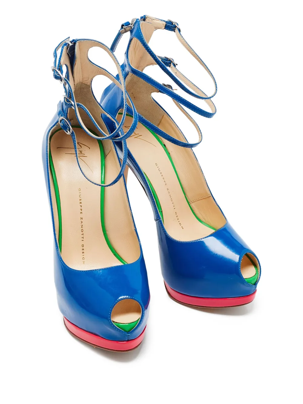 Giuseppe Zanotti Vintage Pre-owned 135 mm lakleren pumps - Blauw