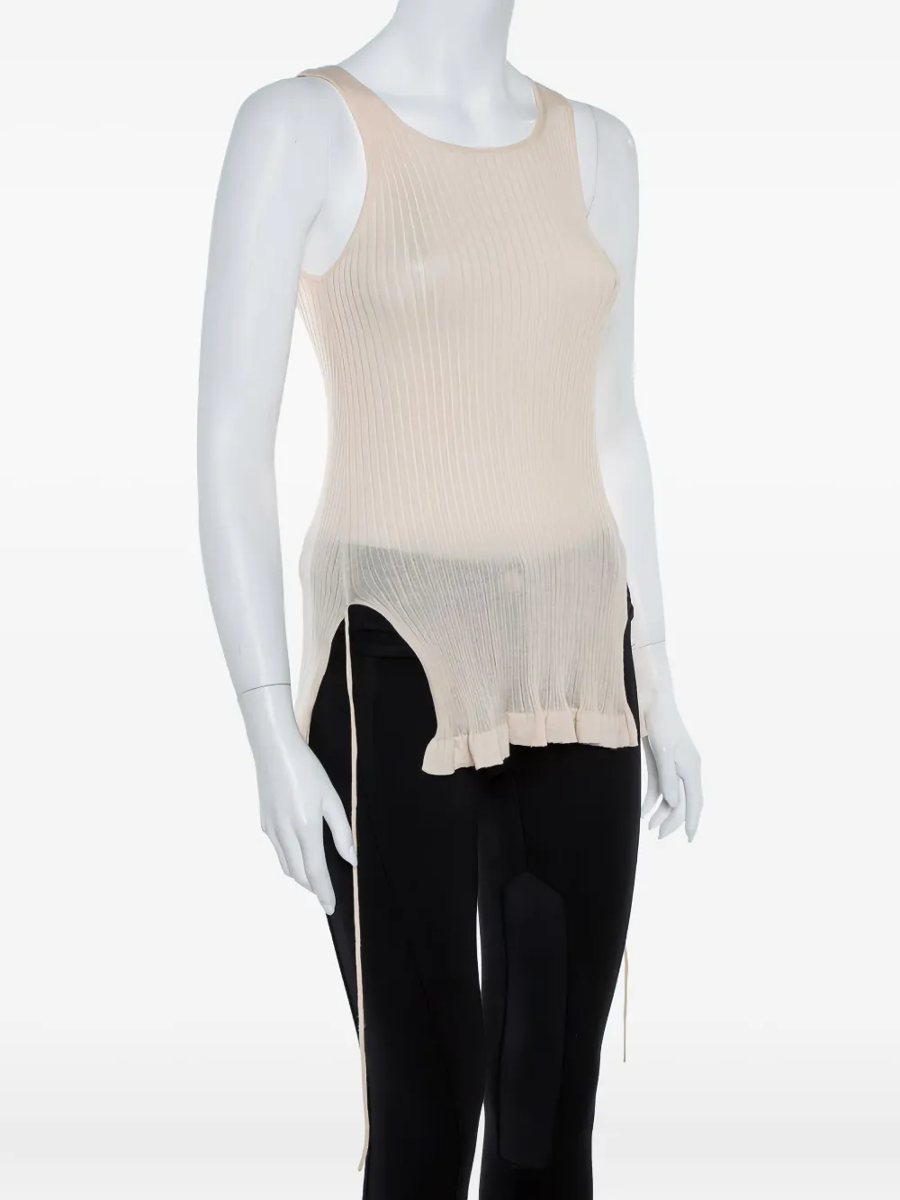 Christian Dior Pre-Owned ribbed side-slit top | Image 2