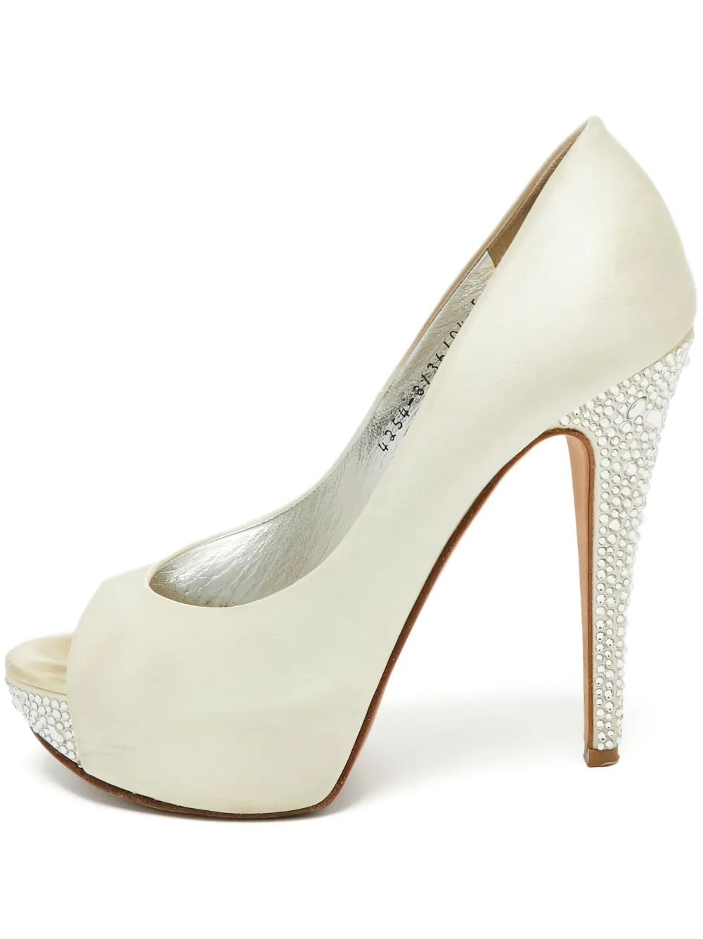 Gina 135mm crystal-embellished heeled pumps | White | Image 1