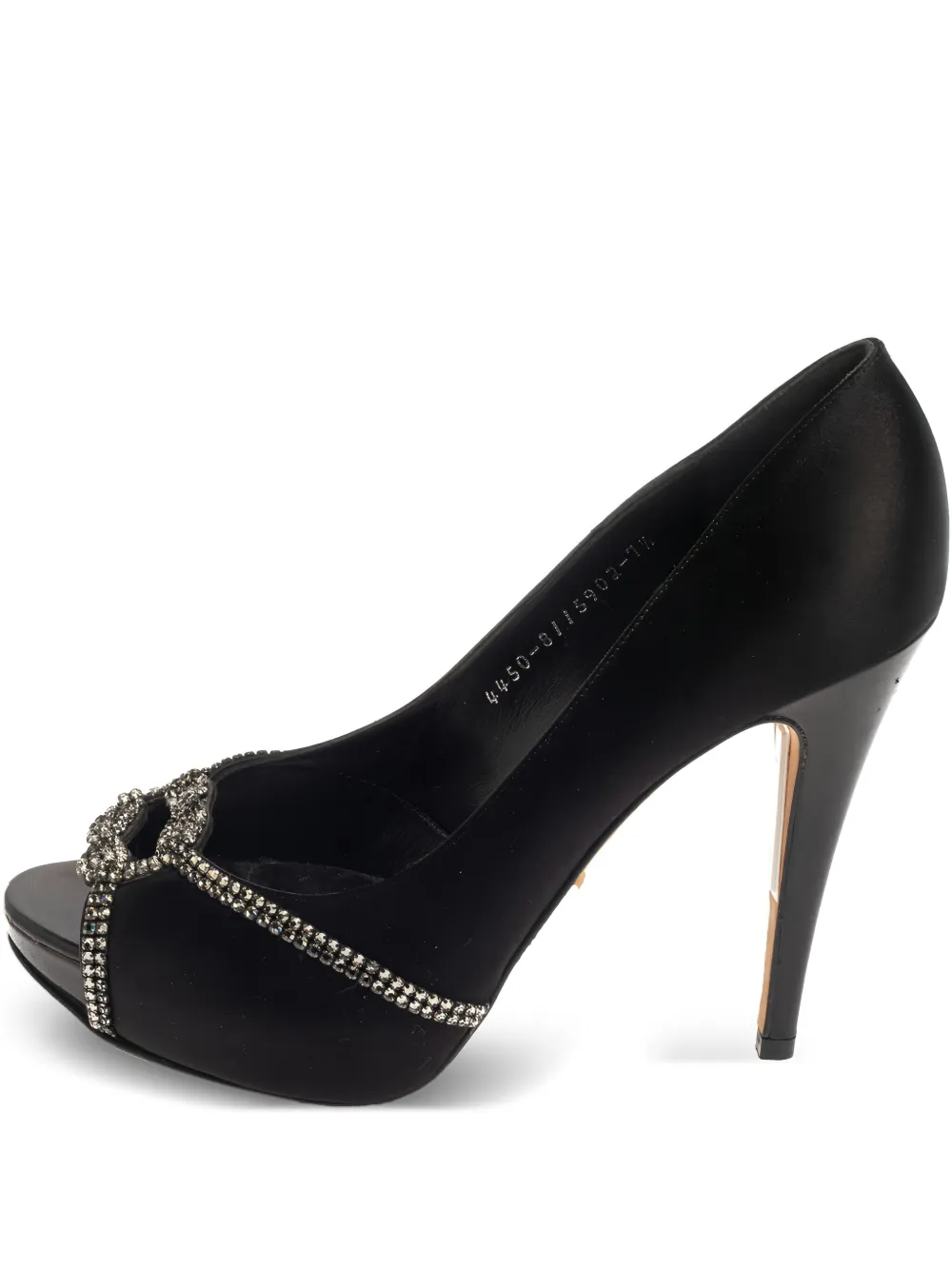 Gina peep-toe satin heels | Black | Image 1