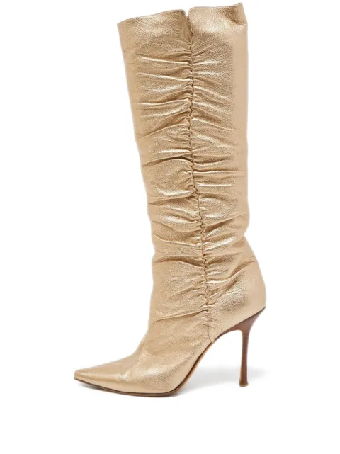 Jimmy Choo Pre-Owned botas altas fruncidas con tacón de 110mm