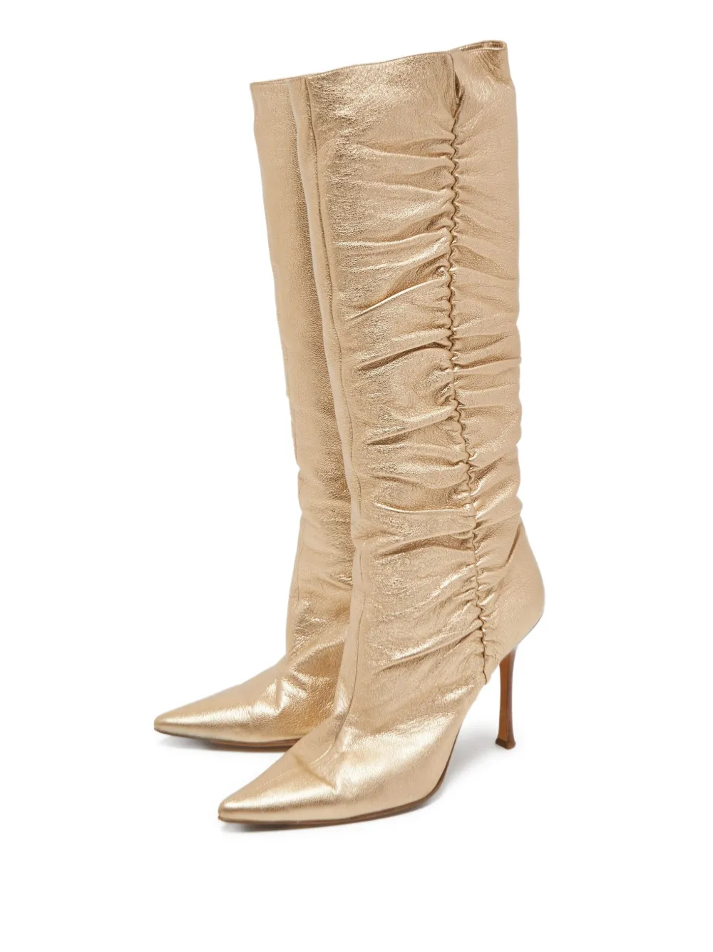 Jimmy Choo Pre-Owned botas altas fruncidas con tacón de 110mm | Image 2