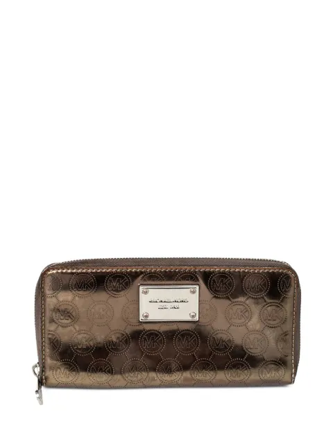 Michael Kors Vintage cartera metalizada con cremallera y logo